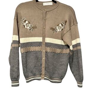 St Michael Floral Embroidery Cardigan Sweater | 8/10